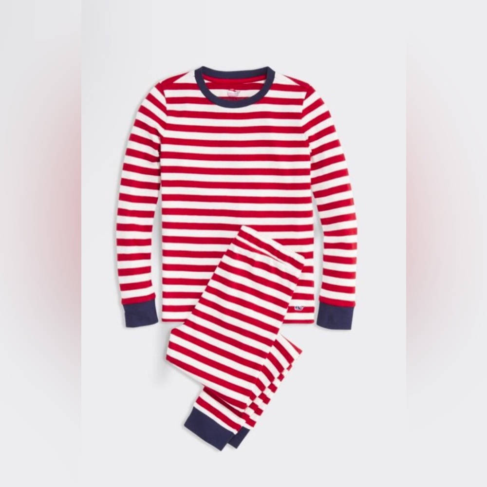 NWT Vineyard Vines Red White Striped Lounge Set Pajamas In 14, 16
